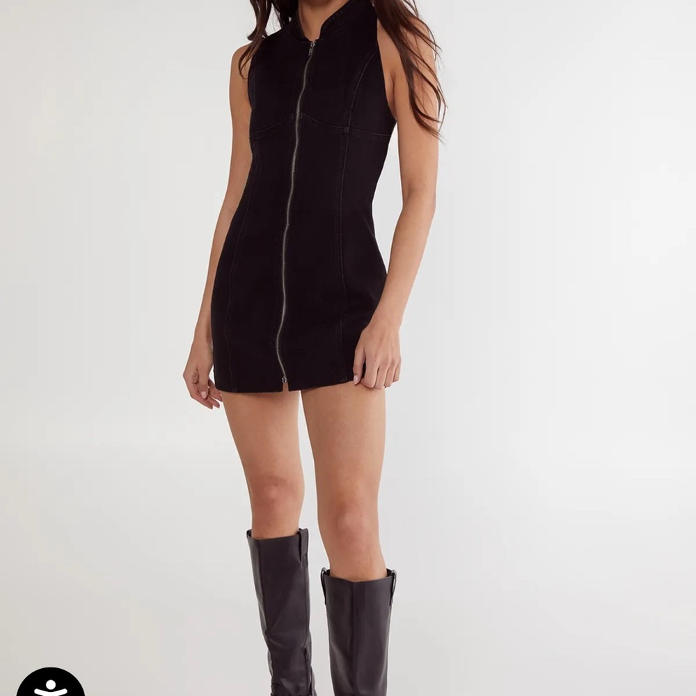 Nasty gal 
Denim Racer Neck Mini Dress Black